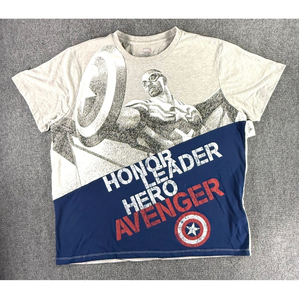 Marvel Captain America Sam Wilson Honor Leader Hero Avenger T-Shirt‎ XXL NEW